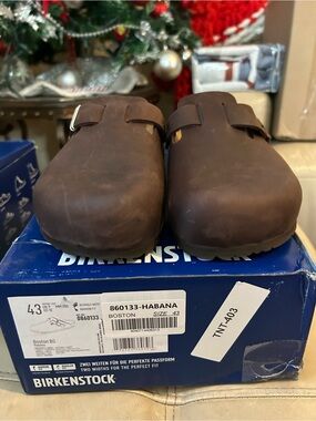 Birkenstock Boston Men’s Clogs Habana Brown Nubuck